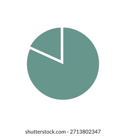 Ícone de gráfico de pizza verde e azul, vetor de contorno plano em negrito para visualização de dados. Análise financeira, estatísticas das empresas, diagrama de proporção