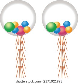 Green Blue Pink Yellow Balloon for birthday