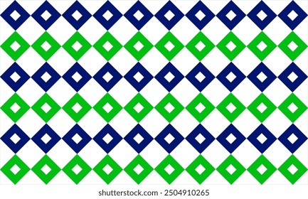 green and blue plaid fabric texture, blue diamond checkerboard repeat pattern, replete image, design for fabric printing, row horizontal strip print