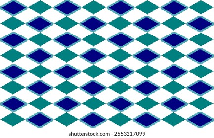 textura de tecido xadrez verde e azul, padrão de repetição de xadrez de diamante azul, imagem repleta, design para impressão de tecido, impressão de corrida