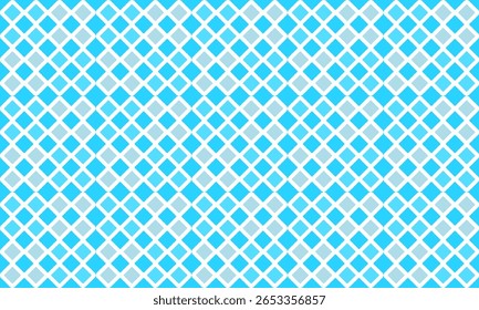Green blue plaid fabric texture, blue diamond with white border checkerboard repeat pattern, replete image, design for fabric printing, rhombus