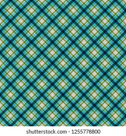 Green and Blue Plaid Seamless Pattern - Vibrant plaid design in bright colors for Christmas