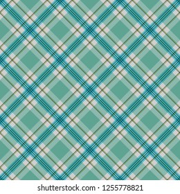 Green and Blue Plaid Seamless Pattern - Vibrant plaid design in bright colors for Christmas