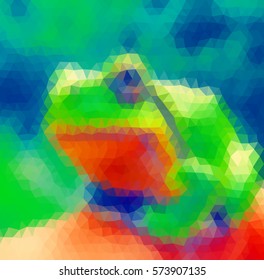 Green and blue polygonal illustration with triangle. Geometric background.