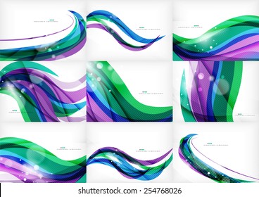 Fondo de la línea azul violeta verde, abstracción estilizada