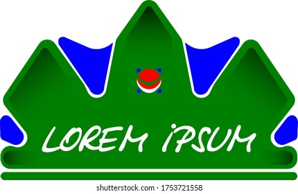 Green, blue and red color crown 