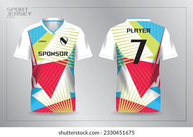 green blue red sport jersey for football and soccer shirt template