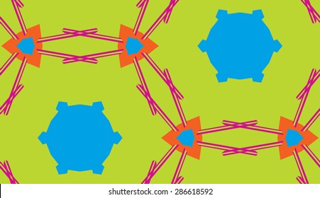 Green and blue repeating hexagon shapes background pattern