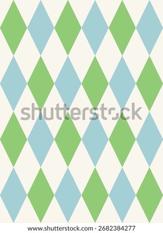 Green and blue rhombuses seamless pattern design. Vector illustration.