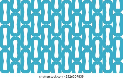 Green blue ribbon, pattern with chains in vintage blue green o ring strip vertical on white background repeat seamless pattern design for fabric printing