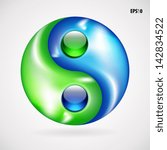 Green and blue round design element. Vector abstract background illustration eps 10
