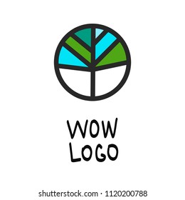Green and blue round logo