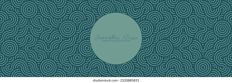 Green and Blue Sea Water Abstract Asian Geometric Seamless Pattern Background