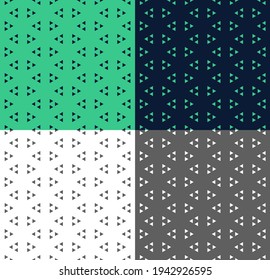 Patrón étnico sin costuras verde y azul. Resumen textura monocroma con triángulo para fondo, papel pintado, tela, fondo, textil. Inversión de color. Formas simples.