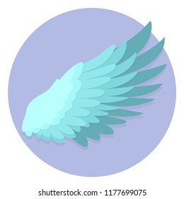 green blue single wing flat design icon