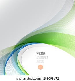  Green and blue Smooth wave stream line abstract header layout. Vector illustration