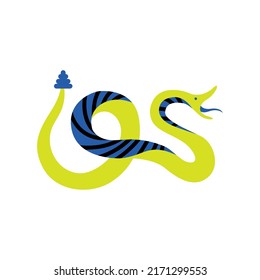 green and blue snake icon