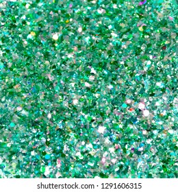 Green and blue sparkles. Green glitter background. Elegant abstract background brilliant shimmer. Vector illustration