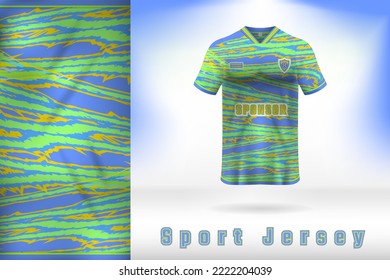 Green Blue Sports Jersey Uniform T-shirt Template Design