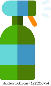 Green and Blue Spray Bottle Flat Icon