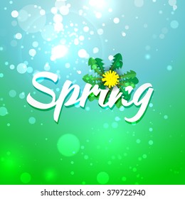 Green blue spring abstract background.