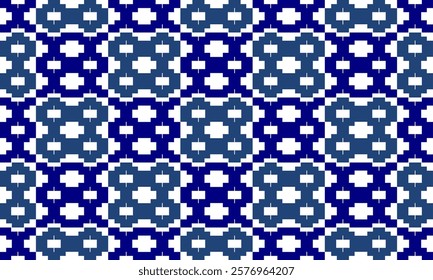 Green and Blue Square, plus cross grid block arrange in square cross grid seamless Pattern design for fabric printing, vintage patter, checkerboard chess square