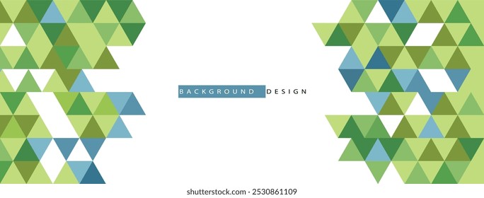 Green blue triangle abstract geometric background.
Modern overlapping triangles. blue and green color shapes for your message. Business or tech presentation, app cover, backdrop template