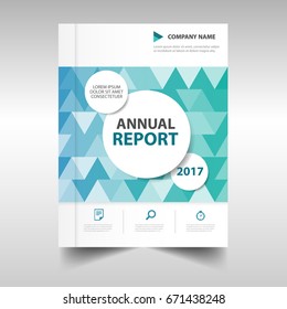 Green blue triangle annual report business Brochure Leaflet Flyer annual report template design, book cover layout design, 