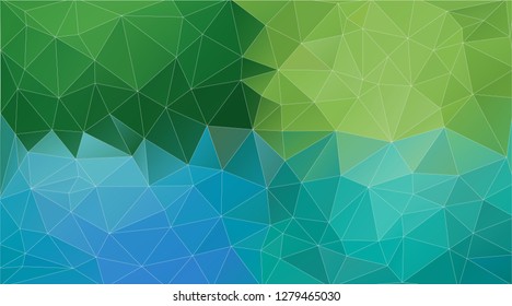 Green and blue triangle background. Abstract shapes composition. Eps10 vector.