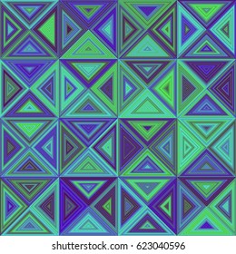 Green blue triangle tile mosaic pattern background design