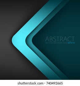 Green and blue turquoise triangle arrow background vector overlap on black space for text and background design