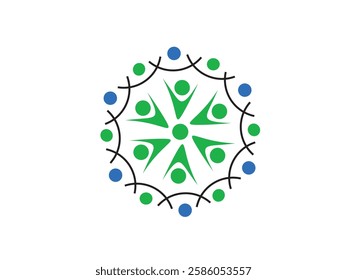 Green and Blue Unity Hexagon