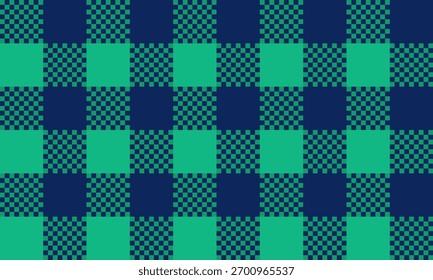 Patrón inconsútil de la comprobación del Vector verde y azul, fondo geométrico con los cuadrados para el Diseño gráfico