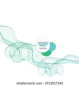 Green and blue vector wave. Abstract background. Template for advertising, presentation. Design element
