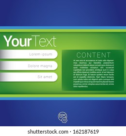 Green blue vertical composition edition of a scalable futuristic minimal vector software 3d navigation layout design simple menu for print, for web & mobile application & universal use 
