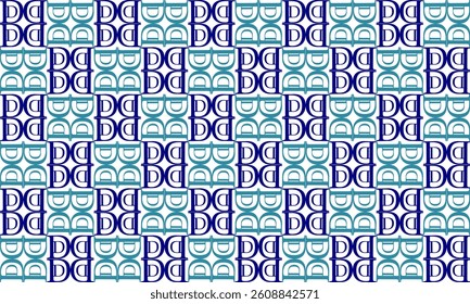 Green and blue Vintage Round block blue half ring oval block on white background, design for fabric print or t-shirt paint screening, rectangular checkerboard, chessboard parquet patte