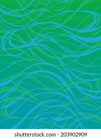Green and blue wave background pattern