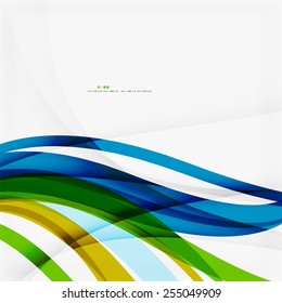 Green blue wave lines corporate business or eco background