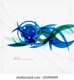 Líneas de onda azul verdes de negocios corporativos o de fondo ecológico