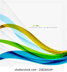 Green blue wave lines corporate business or eco background