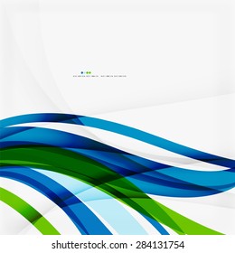 Green blue wave lines corporate business or eco background