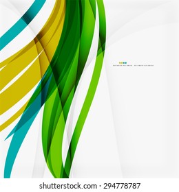 Líneas de onda azul verdes de negocios corporativos o de fondo ecológico