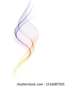 
Green and blue wave of smoke on a white background.Transparent wave stream. Design element