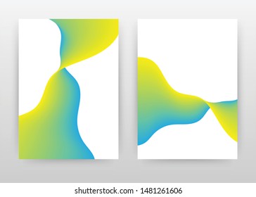 Green blue waved lines design for annual report, brochure, flyer, poster. Waves isolated background vector illustration for flyer, leaflet, poster. Business abstract A4 brochure template.
