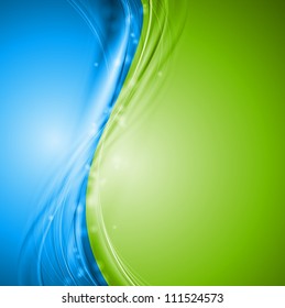 Green And Blue Wavy Design. Vector Illustration Eps 10