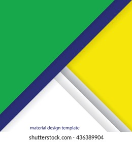 Green blue and yellow Brazil Rio De Janeiro color style material design template.