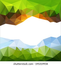 Green and blue and yellow triangle abstract background