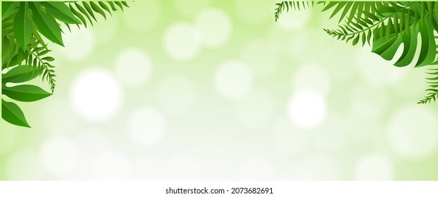 Green Blur Background With Bokeh With Gradient Mesh, Vector Illustration