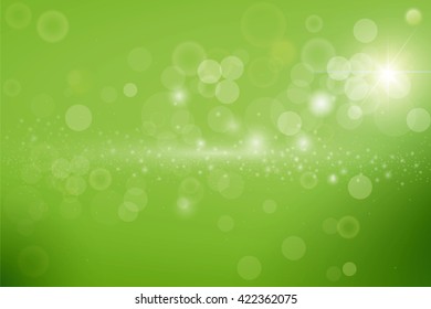Green blurred background and sunlight, natural green background.