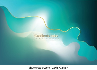 Green blurred gradient smooth abstract background. Vector horizontal template for digital landing page
